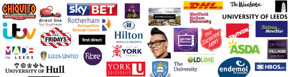 FunBounce Entertainments' client trust badge featuring logos of major UK brands