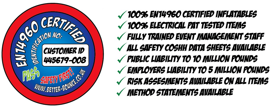 FunBounce Entertainments' safety and compliance badge